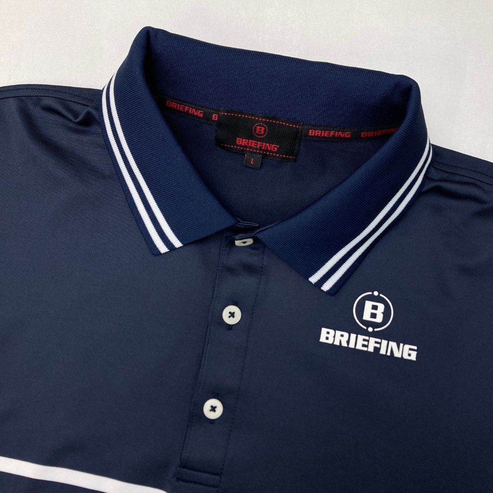 サイズ：L BRIEFING GOLF ブリーフィング 半袖ポロシャツ ボーダー