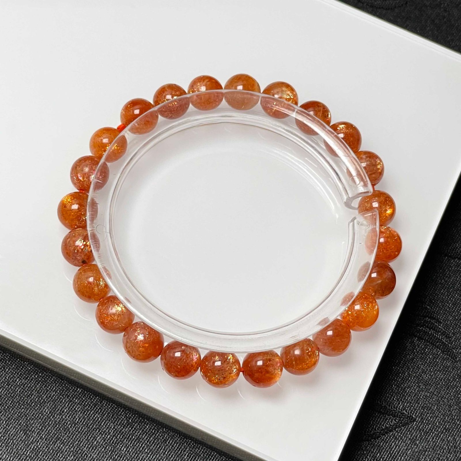 天然美品☆【 サンストーン】☆ブレスレット 天然石A 7.3-7.9mm ZB5736