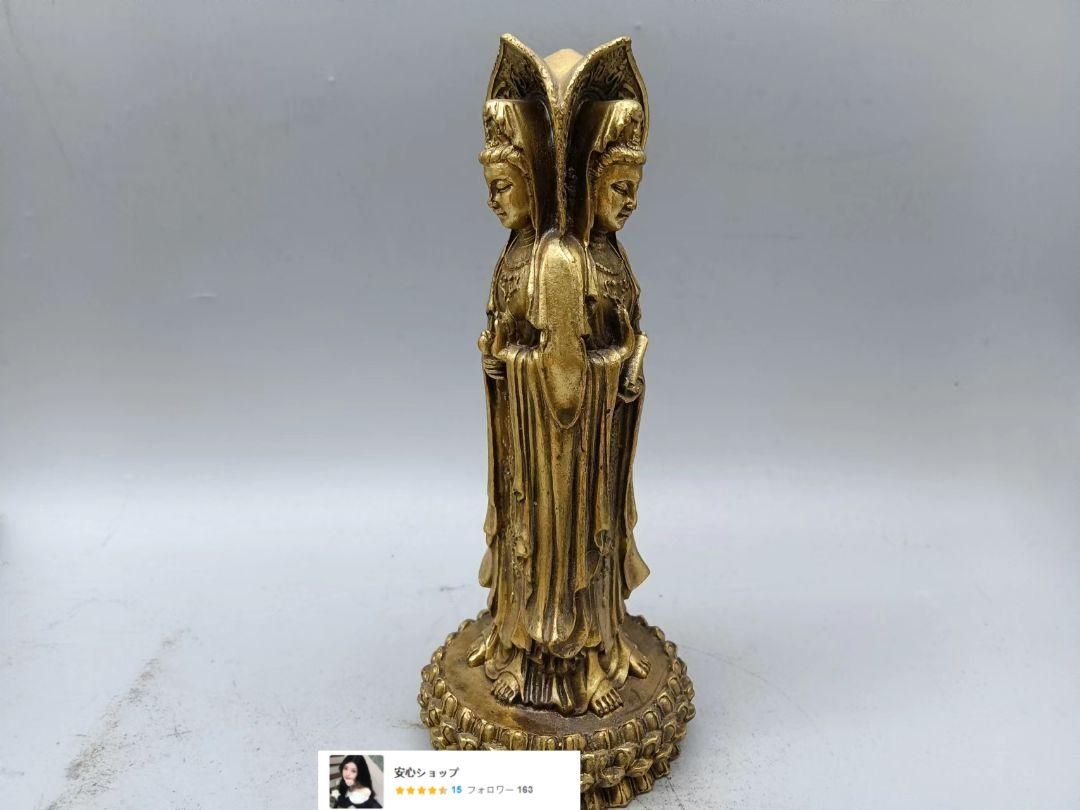 仏教美術 三面観音菩薩仏像 銅製 仏像 彫刻 置物 開運 風水 仏教美術 三面観音菩薩仏像 銅製 仏像 彫刻 置物 開運 風水
