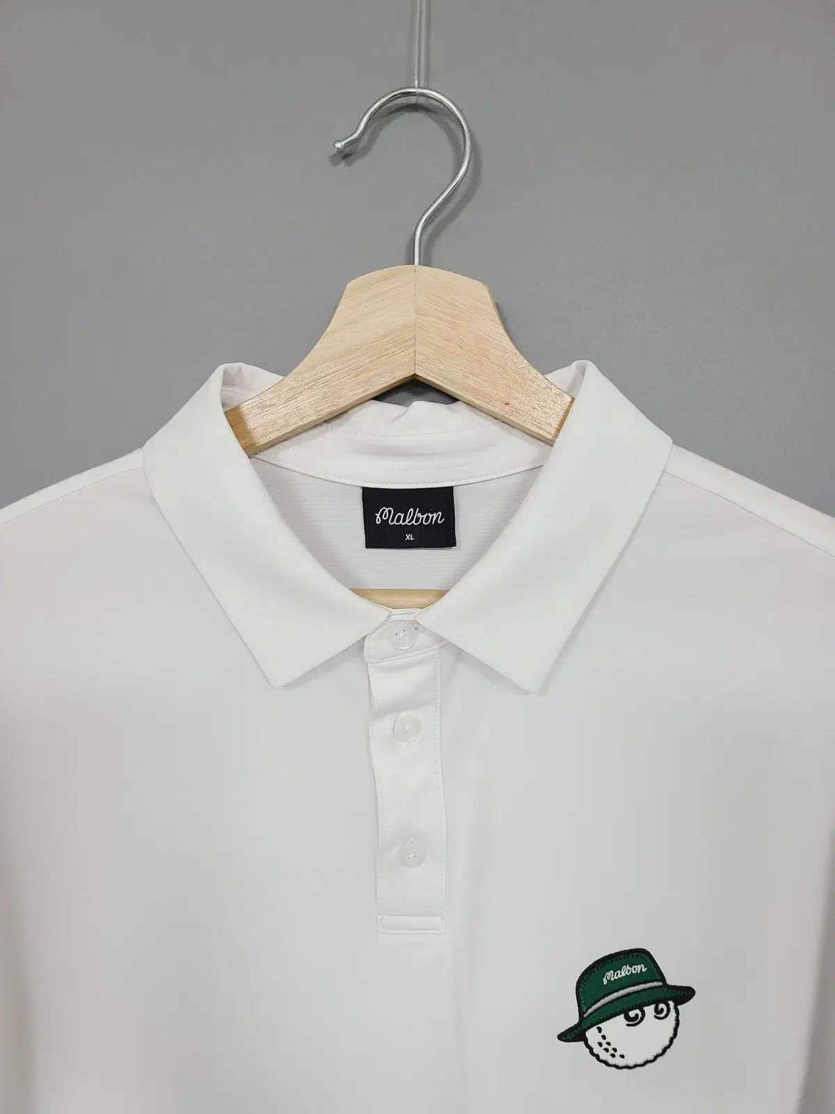 XL マルボンゴルフ MALBON GOLF シャツ モックネック 半袖 ホワイト