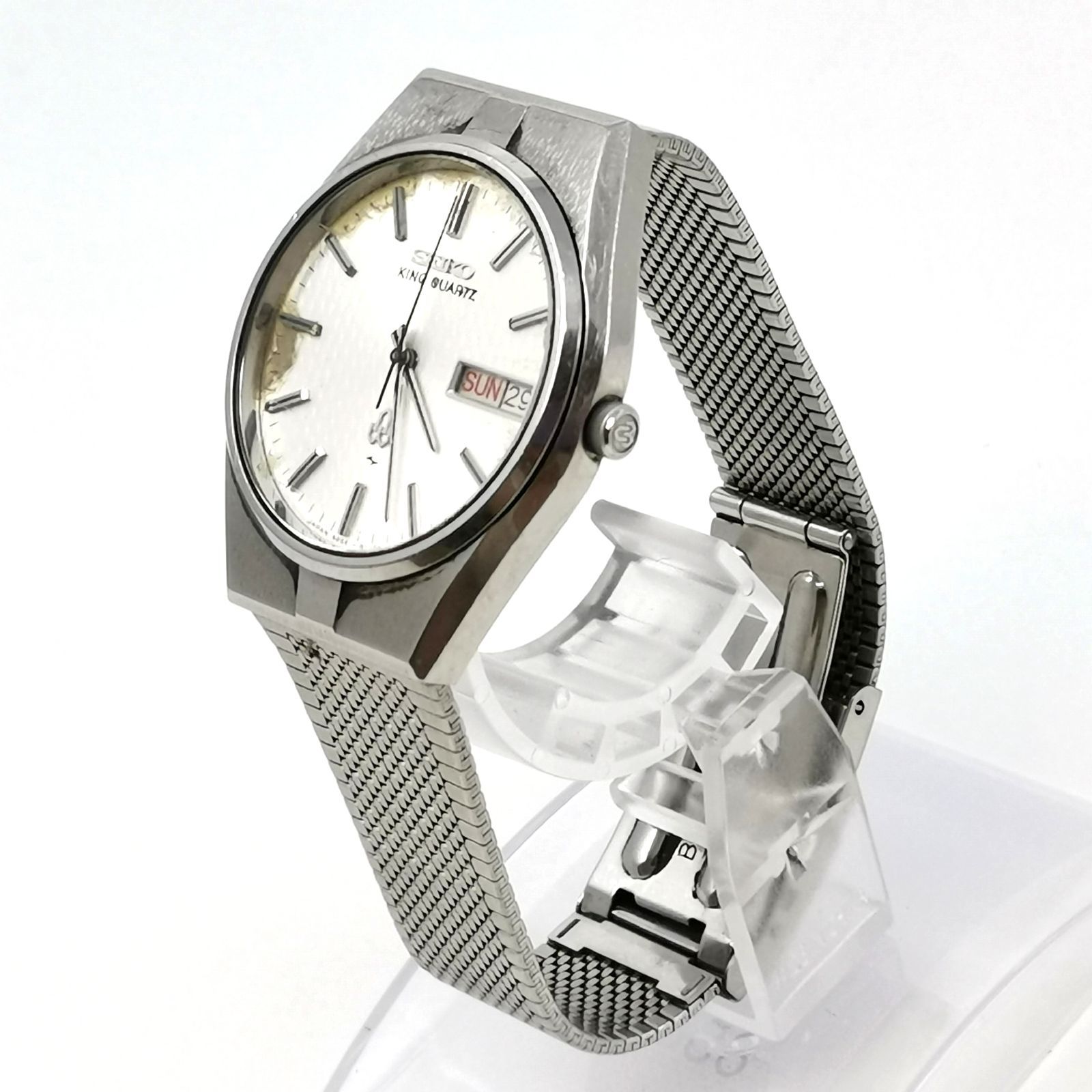 SEIKO セイコー KING キング クオーツ 5856-8090 文字盤シルバー（シミ 