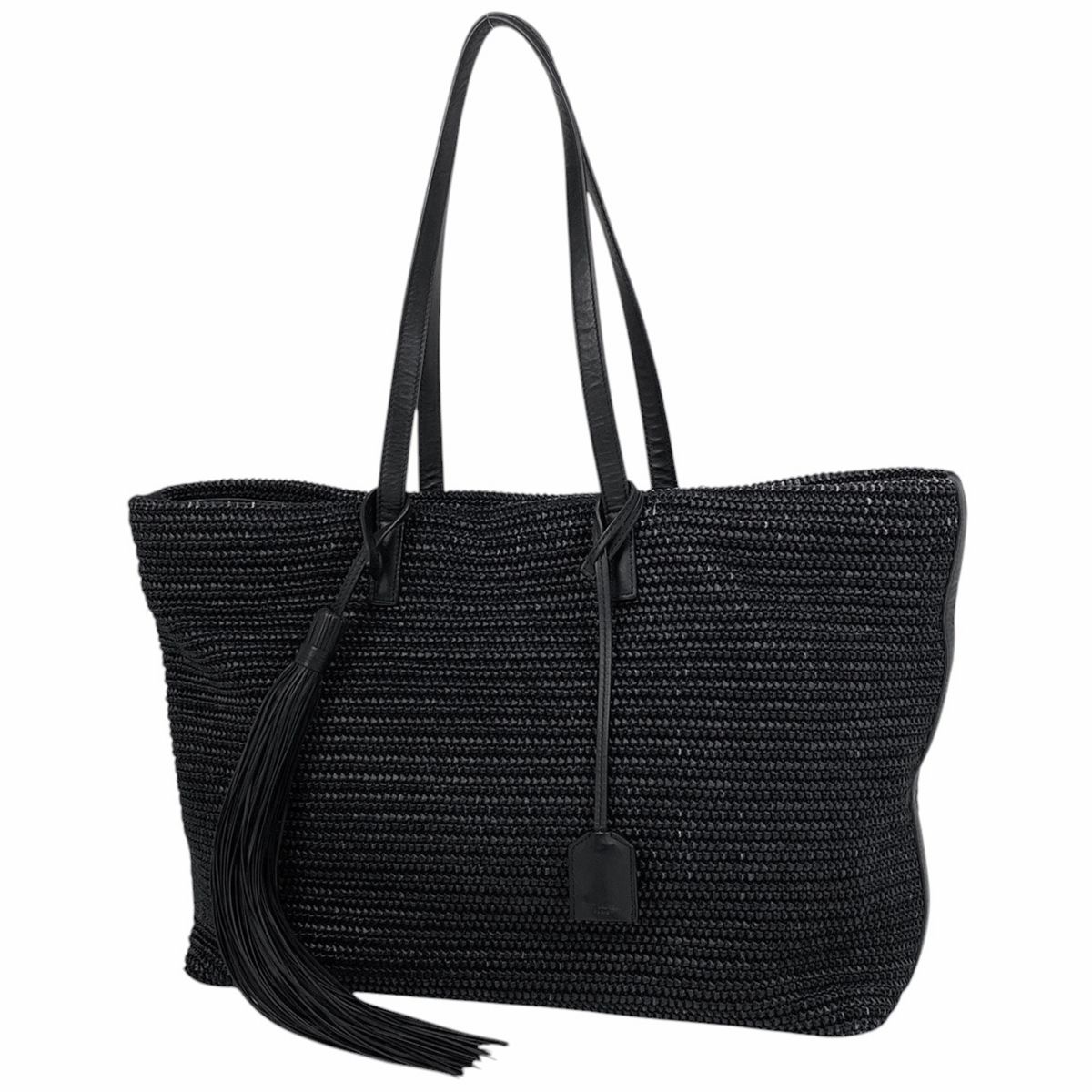 サンローラン SAINT LAURENT ロゴ トートバッグ ラフィア