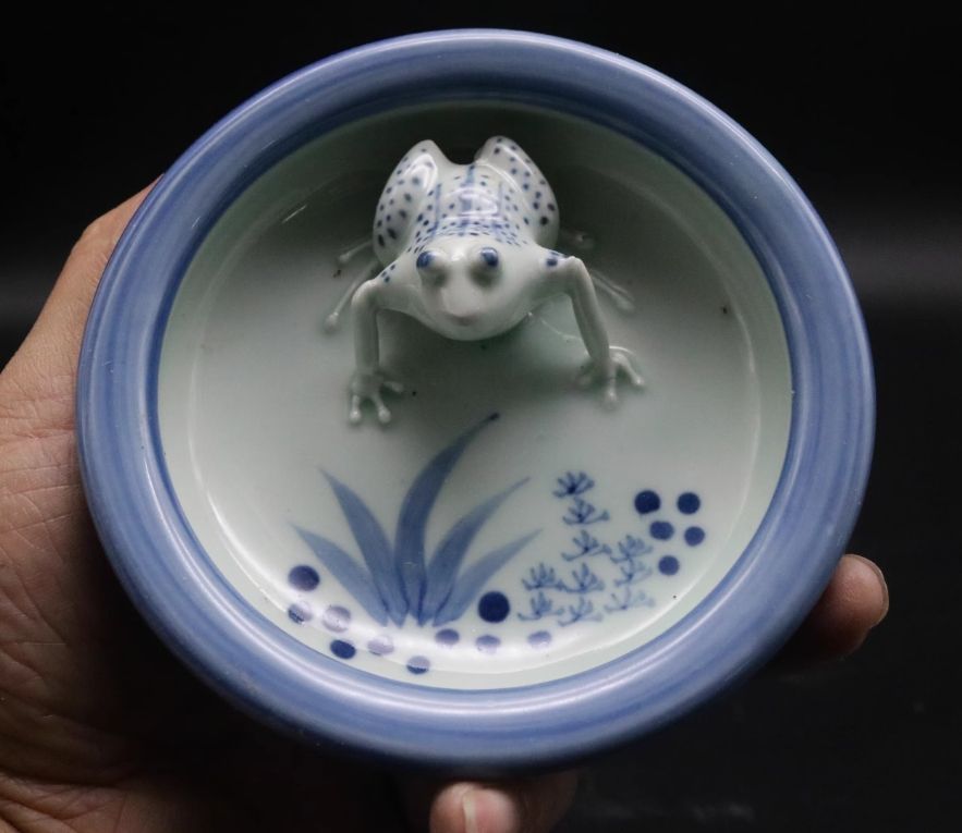 その他サービス | 福利厚生 装飾品 陶磁器 手書きのサバ蛙筆洗水盆 現代工芸品 置物 美術品 工芸品