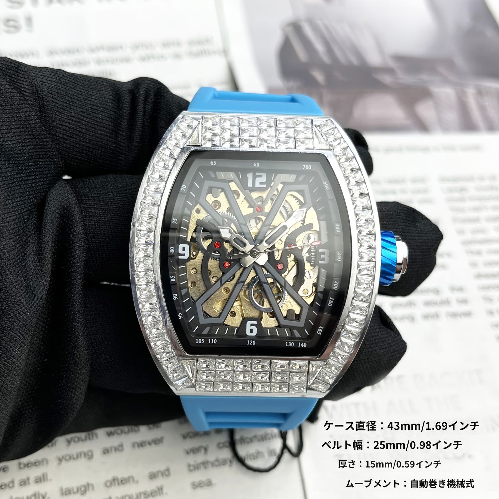 フルスケルトン　ローズゴールド　自動巻時計　新品 スケルトン自動巻き時計 ブラック/ローズゴールド - メルカリ