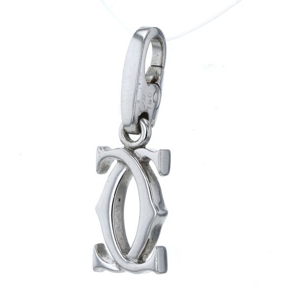 カルティエ　2C ホワイトゴールド　チャーム　ペンダントトップ CARTIER】カルティエ 2C チャーム ペンダントトップ K18ホワイト