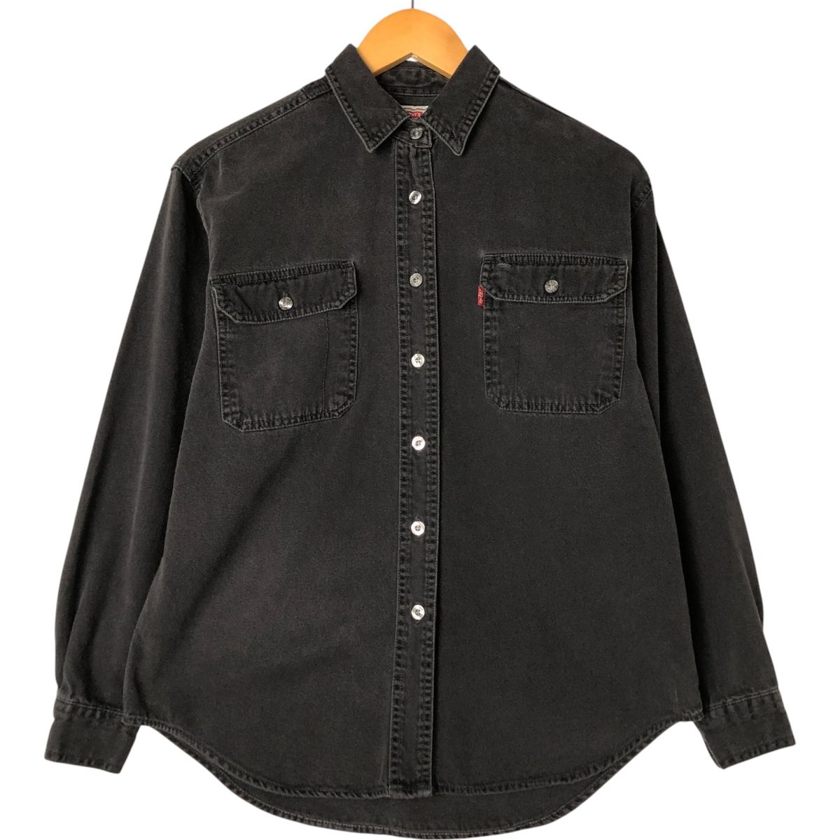 古着 90年代 リーバイス Levi s JEANS FOR WOMEN 長袖 ブラックデニムシャツ レディースS相当 ヴィンテージ|eaa552321