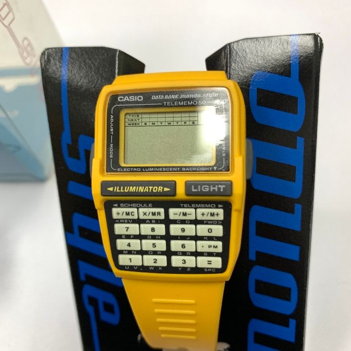 電池切れ ジャンク CASIO DATA BANK MONDO STYLE カシオ データバンク モンドスタイル DBC-63MS-9T イエロー  腕時計 - メルカリ