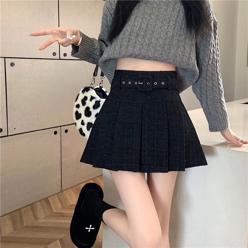 ツイードミニプリーツスカート 韓国 服 レディース - メルカリ