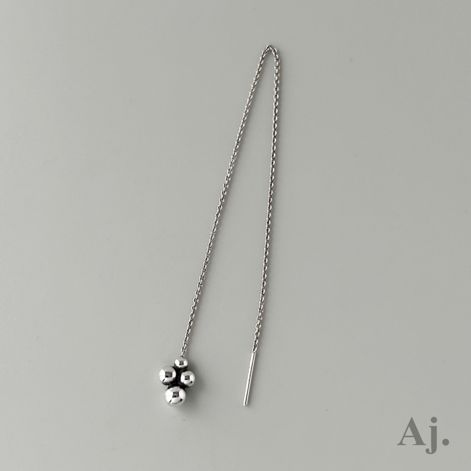 ジョージジェンセン ロング チェーン ドロップ シングル 片耳 ピアス 
