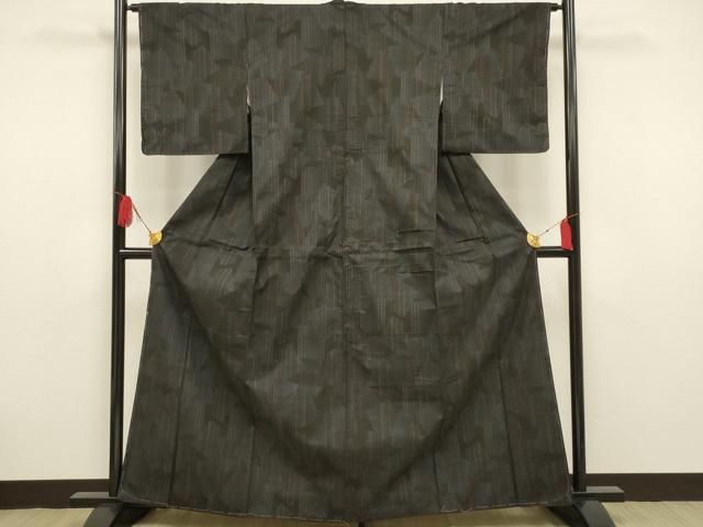 平和屋着物○大島紬 萬葉美術染織 風景文 証紙付き 正絹 逸品 DAAV6404ps