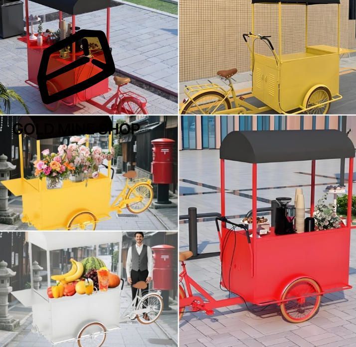 テールライト付き屋台食品販売三輪車