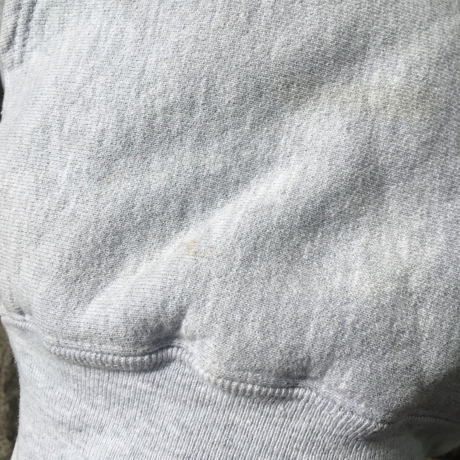 90's USA製 刺繍トリコタグ Champion チャンピオン リバースウィーブ 目つき 無地スウェットパーカー ビンテージ オールド グレー◆Size:US-L