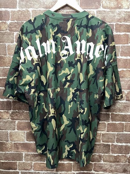 Palm Angels T-SHIRT CAMO LOGO OVER パームエンジェルス カモ ロゴ オーバー カットソー ビッグシルエット  オーバーサイズ 半袖 Tシャツ 迷彩 カモフラ PMAA002F17182024 - メルカリ