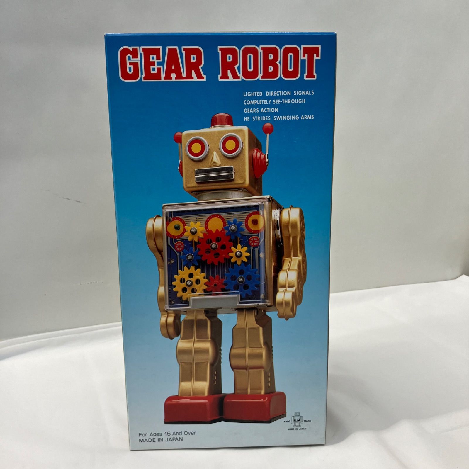 3-000018】 BATTERTY OPERATED GEAR ROBOT メタルハウス ブリキ