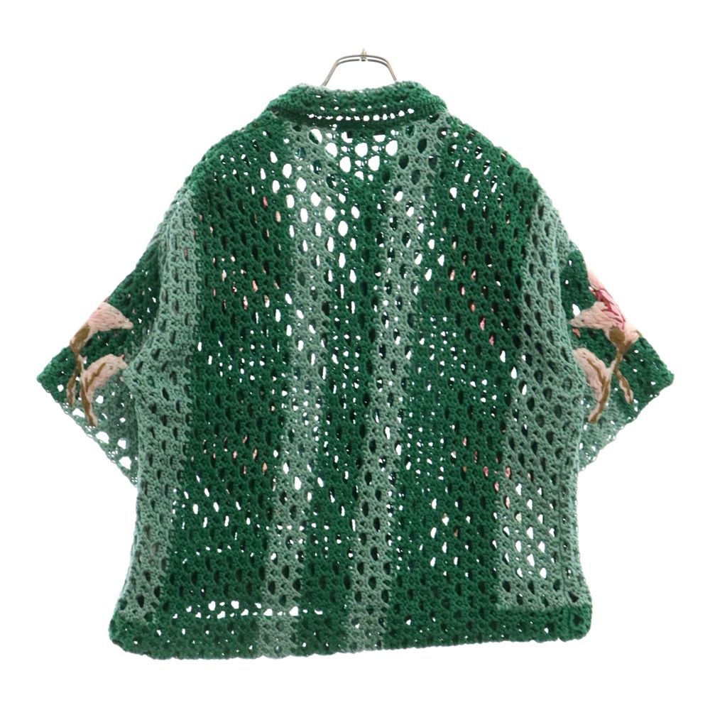 VALENTINO (ヴァレンチノ) floral-embroidered crochet shirt