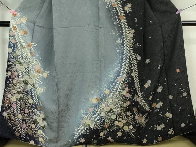 平和屋本店□極上 吉乃一廉 幻の辻が花 訪問着 暈し染め 金彩 銀通し地