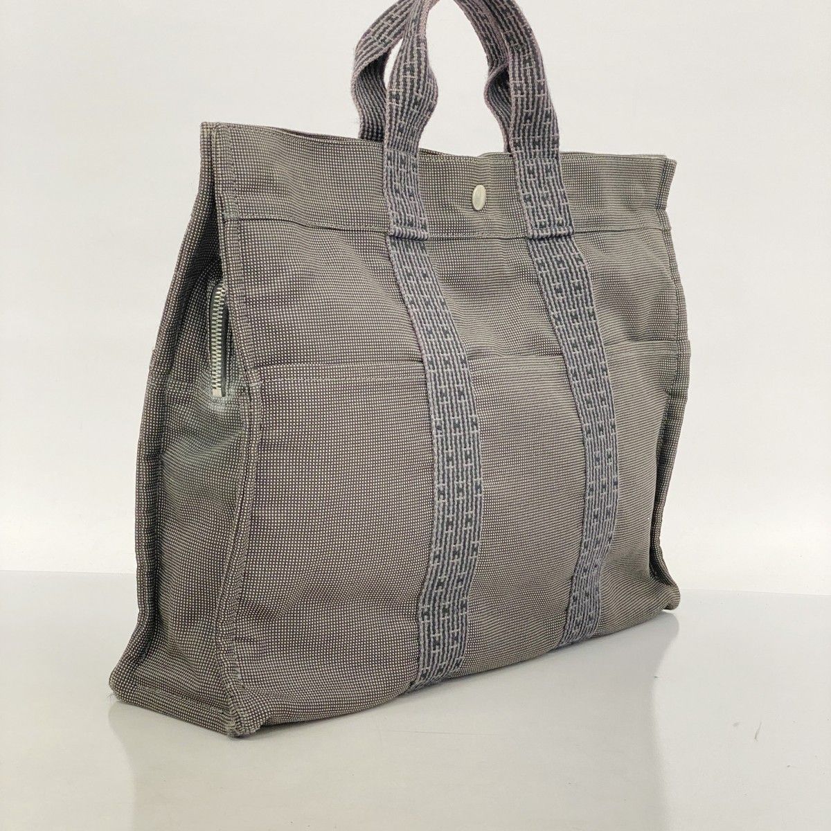 エールライン○PMキャンパス○シルバー金具○使用感あり○グレー系○トートバック ☆SALE エルメス トートバッグ/エールラインPM/キャンバス