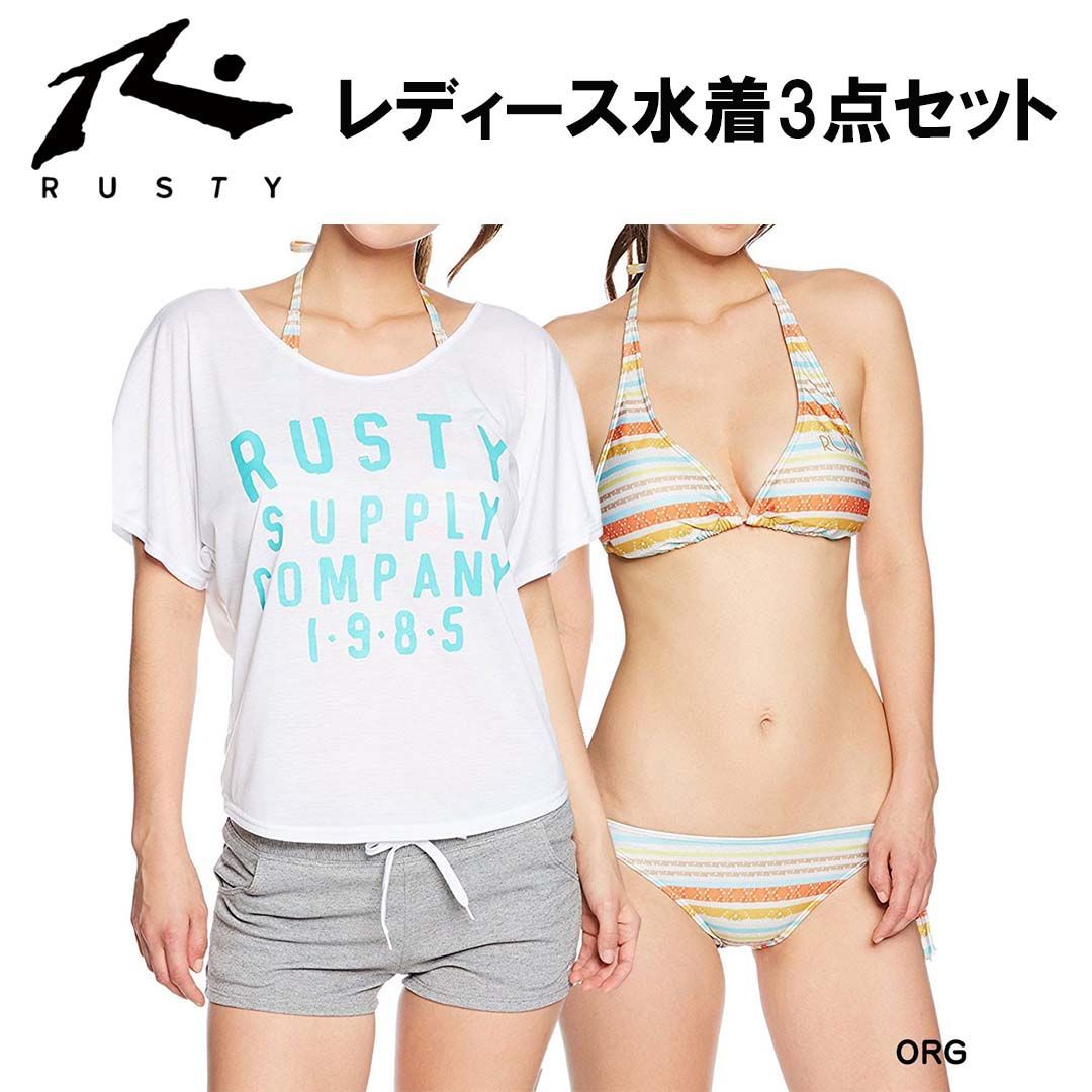 ラスティ RUSTY 938-812 ORG ビキニ ・ Tシャツ ・ ショートパンツ