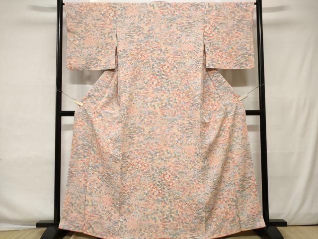 平和屋着物□上質な小紋 総絞り 松葉文 正絹 逸品 CAAV2142ev