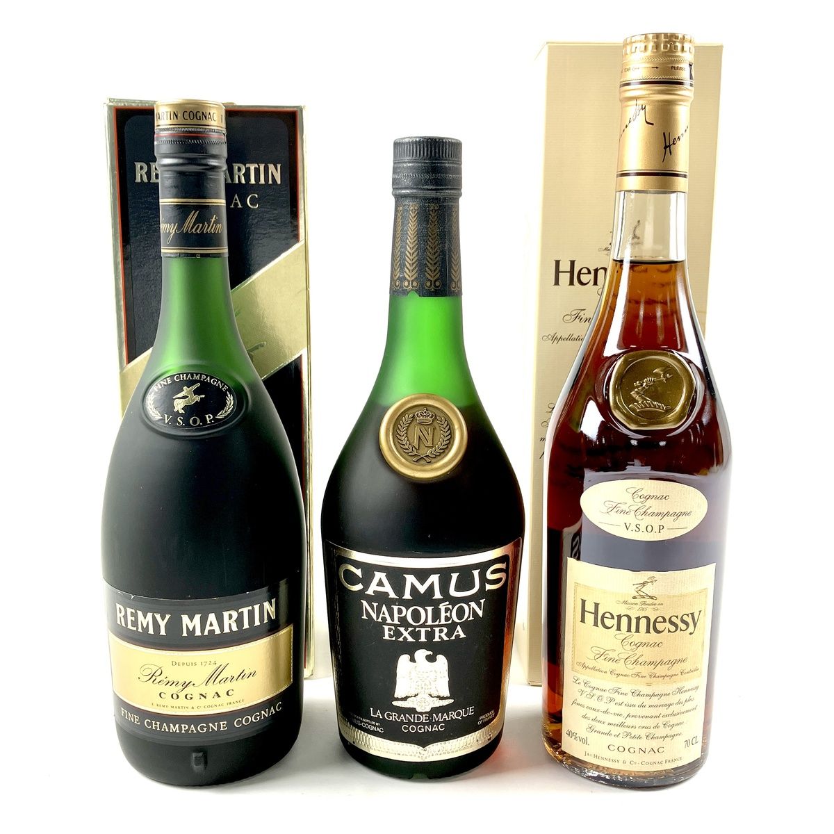 3本 REMY MARTIN CAMUS Hennessy コニャック ブランデー セット 【古酒