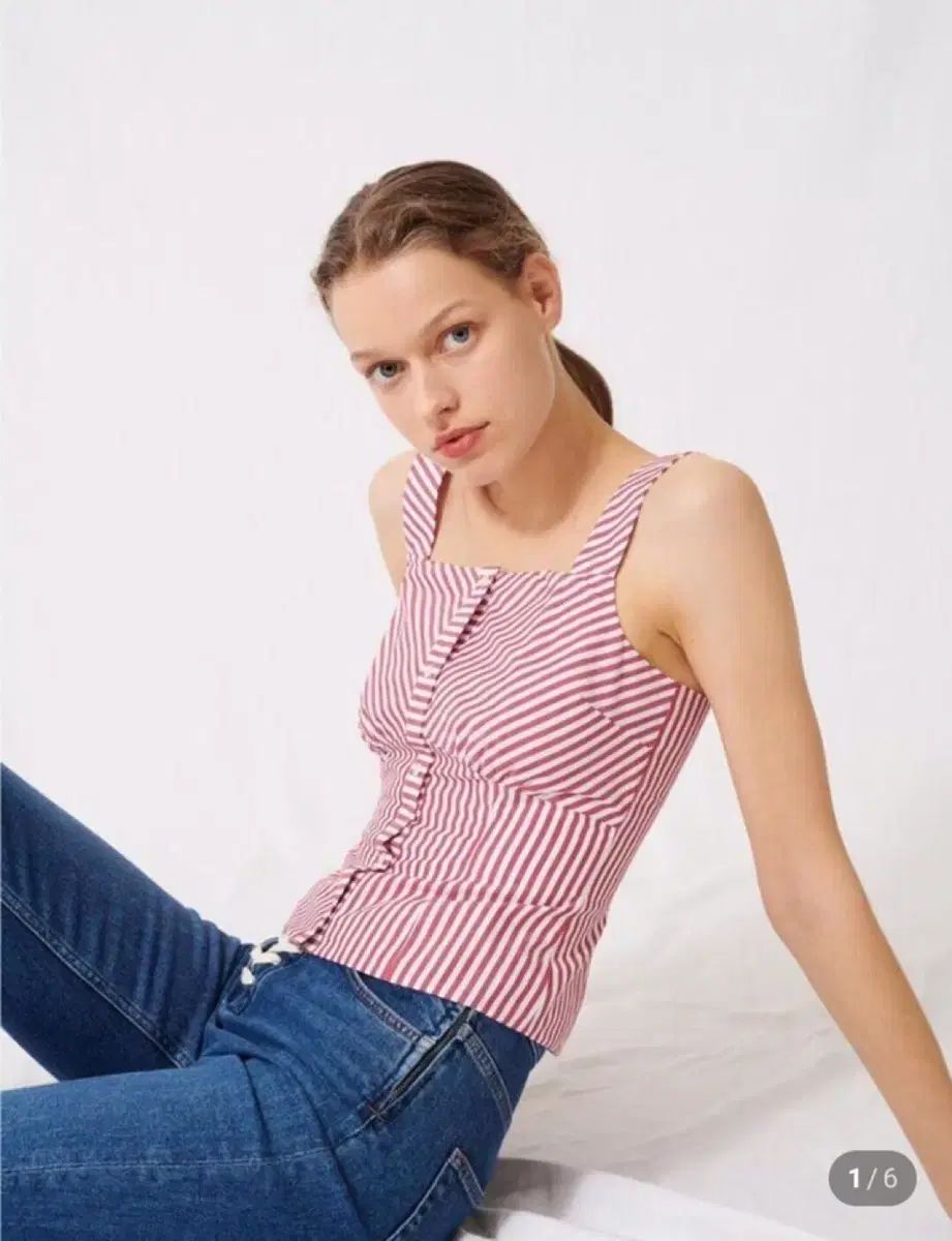 maje マージュ ストライプ トップ スカート セットアップ スキニー 55