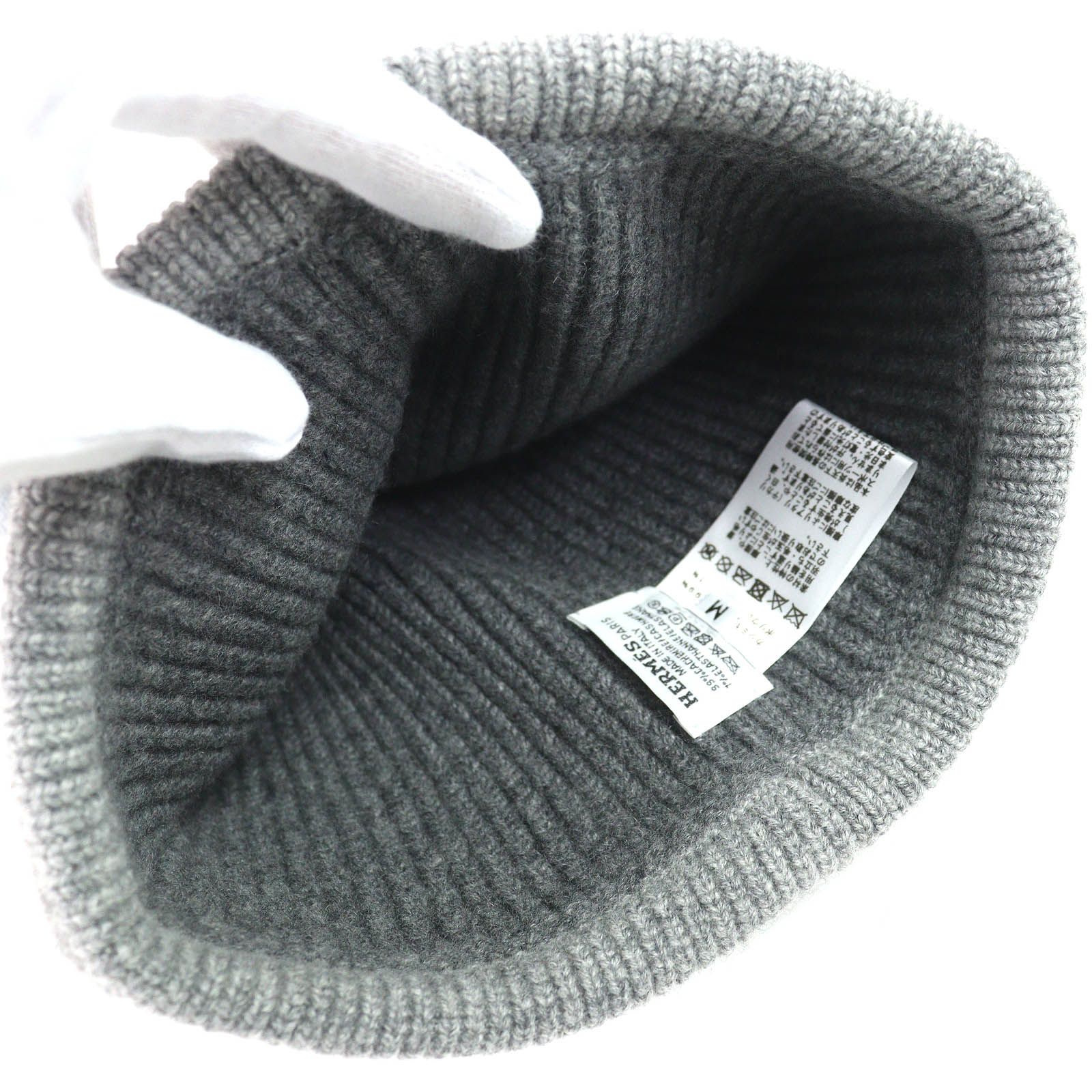 極美品△HERMES エルメス カシミヤ シェーヌダンクル ニット帽