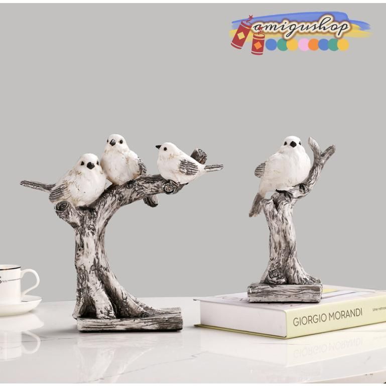 置物 樹脂工芸品 可愛い インテリア雑貨 小鳥 バード 鳥の彫像
