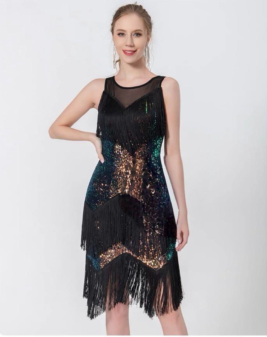 ラテンドレス❤️競技会にも最適！華やかなデザインでダンスパーティーにもオススメ 新品未使用 ラテンドレス 競技会にも最適！華やかなデザインでダンス