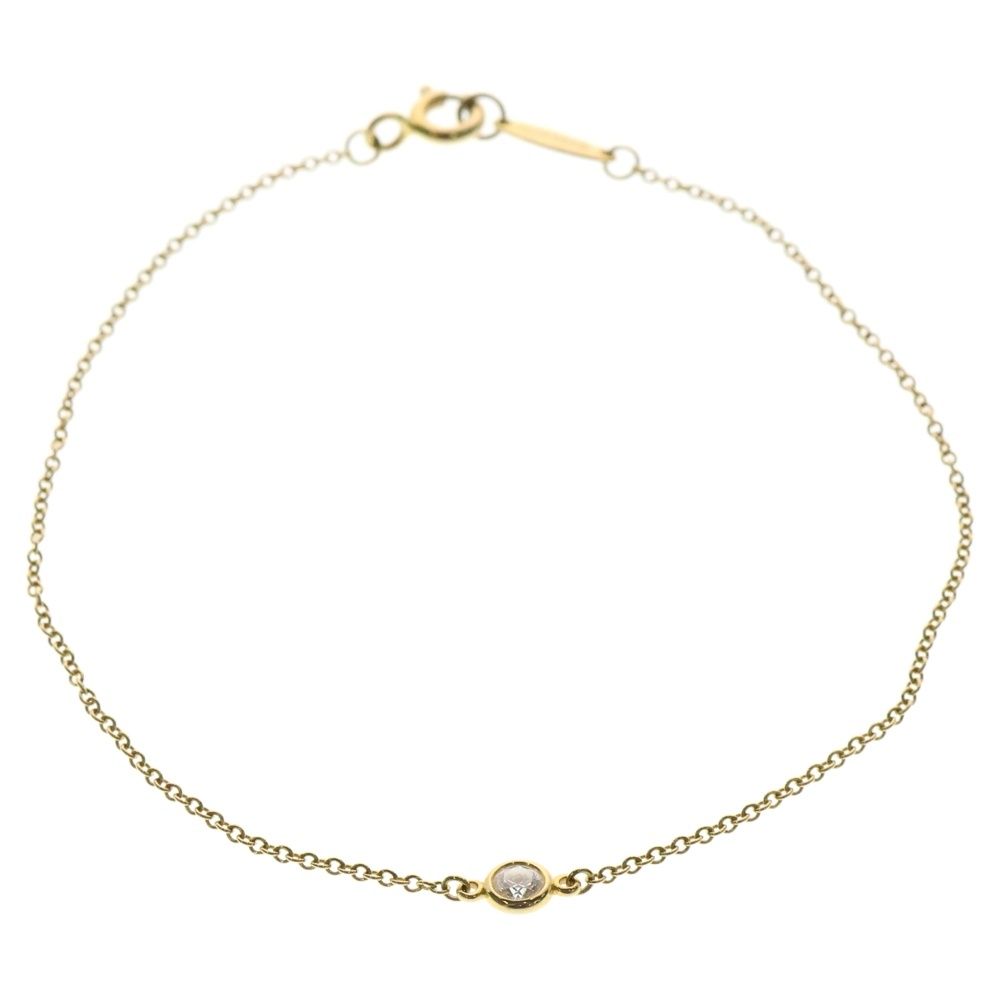 【美品】ティファニー バイザヤード AU750 YG イエローゴールド TIFFANY&Co. ティファニー バイザヤード ネックレス YG イエロー