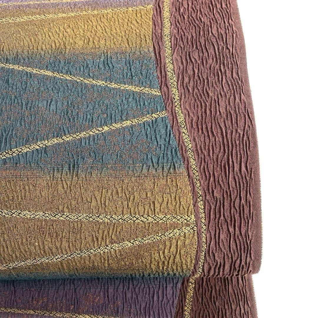 未着用 袋帯 膨れ織 横縞 流線 グラデーション 着物 053a p - メルカリ 