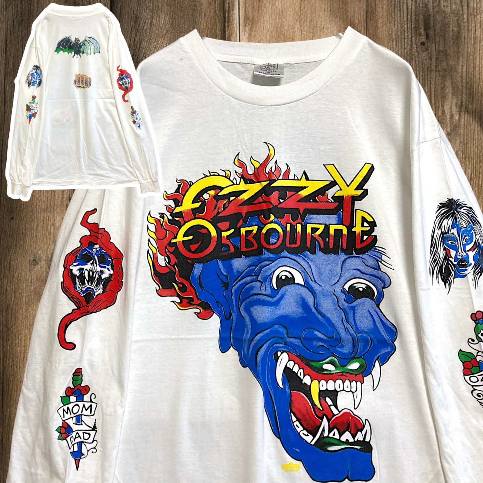 BMLI バンド Tシャツ 長袖 ロンT ビンテージ 古着 2 USA製 白 オジー