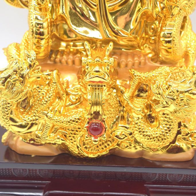 布袋様 笑佛 笑い仏 笑仏 五龍 台座付き 樹脂製置物 金色 36cm 布袋様 笑佛 笑い仏 笑仏 五龍 台座付き 樹脂製置物 金色 36cm