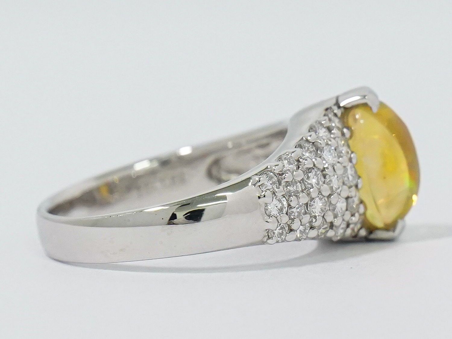 本物 メキシコオパール 1.407ct ダイヤモンド 0.91ct Pt900 リング  