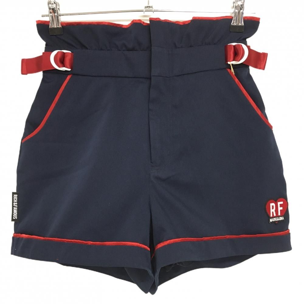 新品】マークアンドロナ ショートパンツ ネイビー×レッド 裏地付 RF