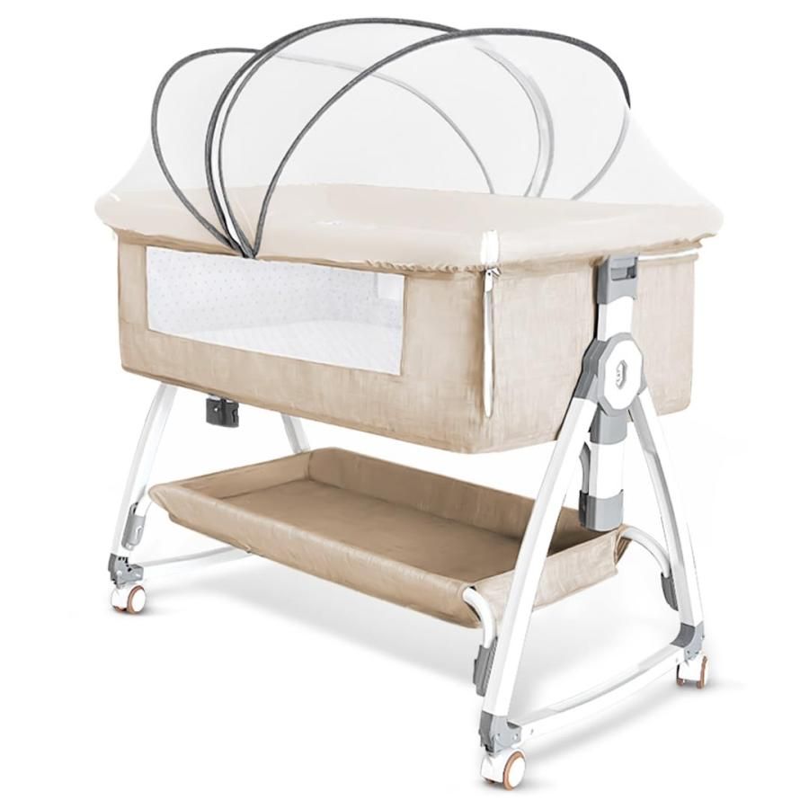 Oqhvup ベビーベッド 添い寝 乳児用ベッド 新生児ベッド 高さ6段調節