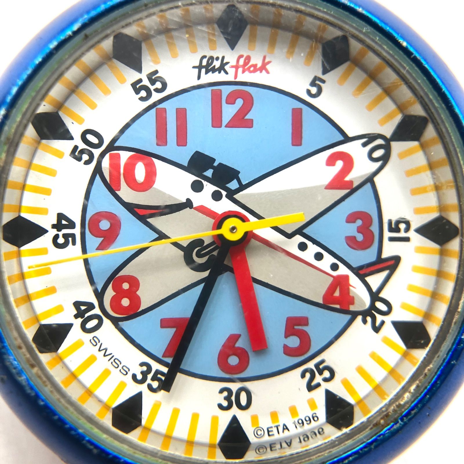 【flik flak  腕時計】フリックフラック  ボーイズ ウォッチ   ブルー   かわいい飛行機   スウォッチ 子供用 腕時計