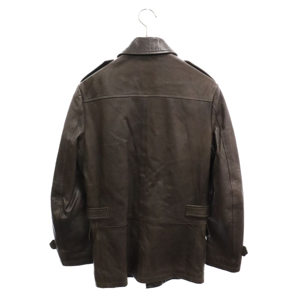 Martin Margiela 14 (マルタンマルジェラ) 10AW REPLICA Aviator Jacket レプリカライン アヴィエイター レザージャケット ブラウン S30AM0150