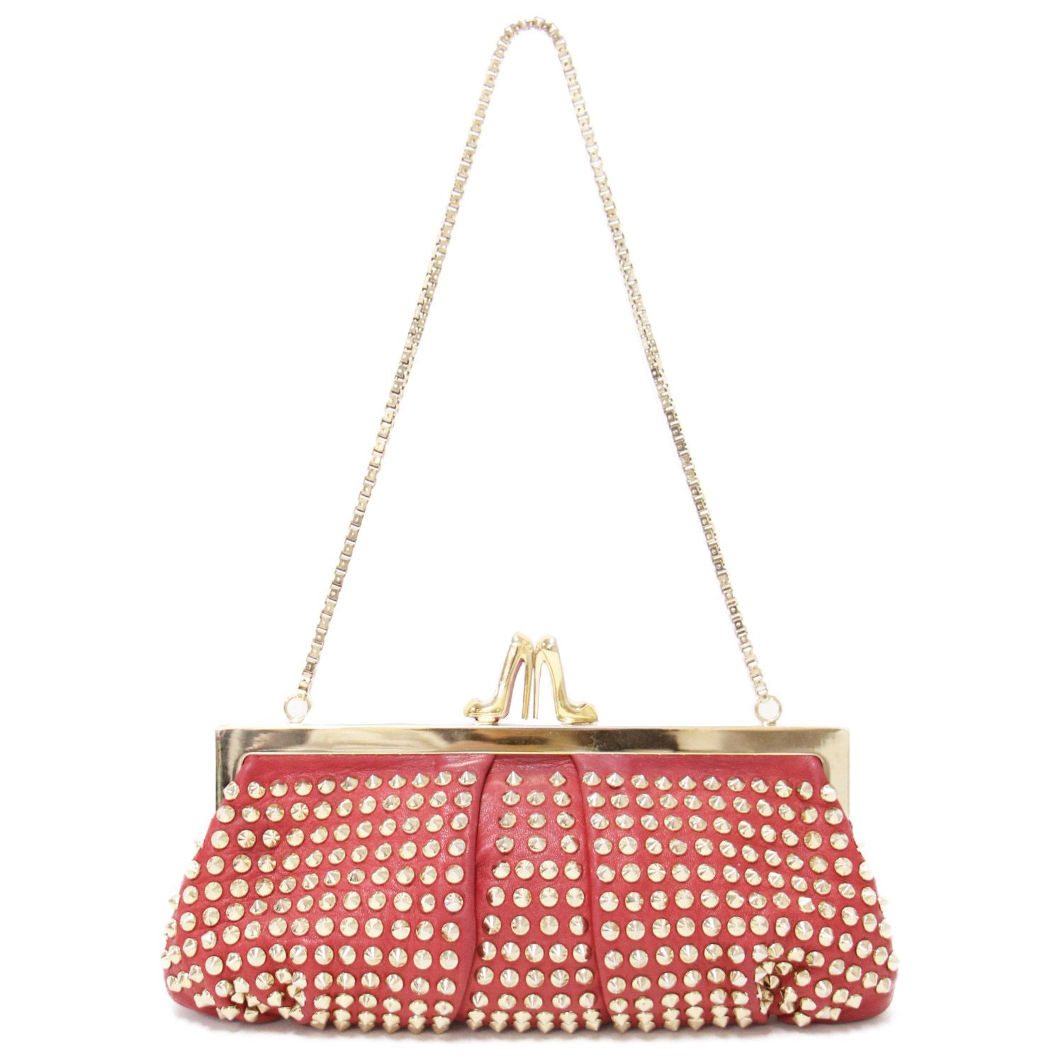 Christian Louboutin クリスチャンルブタン バッグ レッド ゴールド