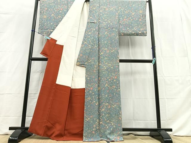 平和屋着物□上質な小紋 切嵌更紗草花文 正絹 逸品 BAAP6005xa - メルカリ 