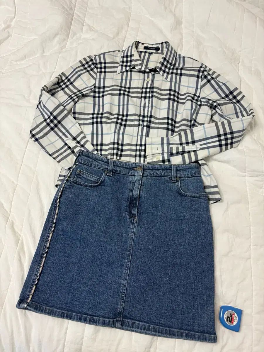BURBERRY バーバリー チェック シャツ ＋ デニム スカート セット