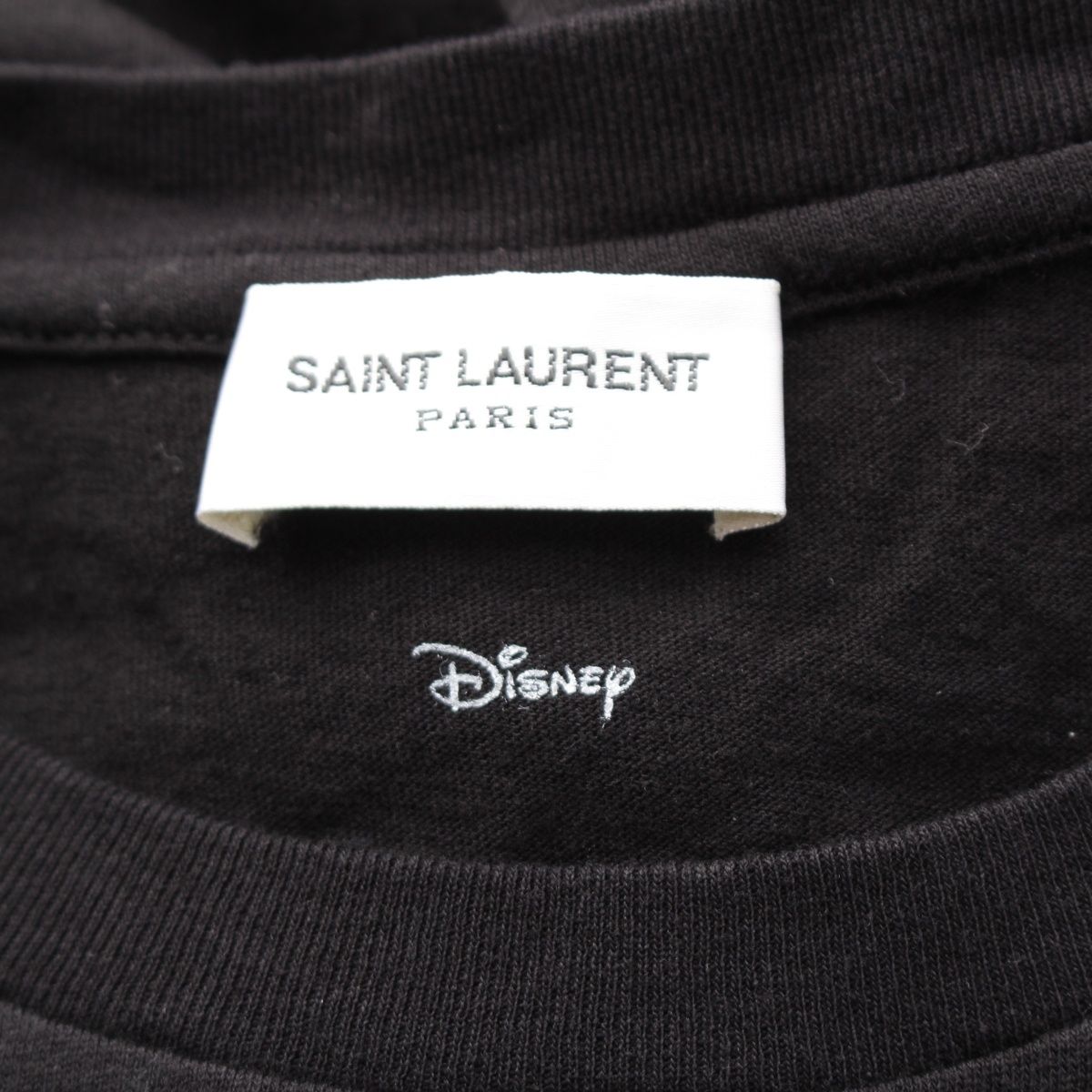 SAINT LAURENT - サンローラン 20年 コットン ディズニー ミッキー 半袖Ｔシャツ トップス 631852 ブラック XS【中古】 サンローラン 20年 コットン ディズニー ミッキー 半袖Tシャツ