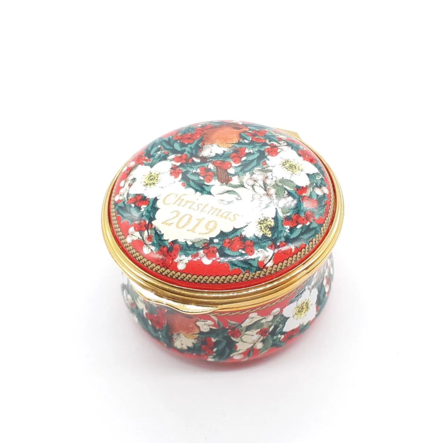 HALCYON DAYS ENAMELS ハルシオンデイズ イギリス 小物入れ ピルケース 2019 Christmas Box クリスマスボックス エナメル