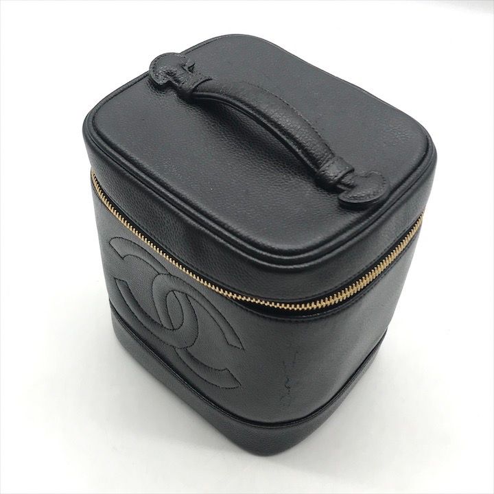 美品 CHANEL シャネル ココマーク キャビアスキン バニティ ハンド  