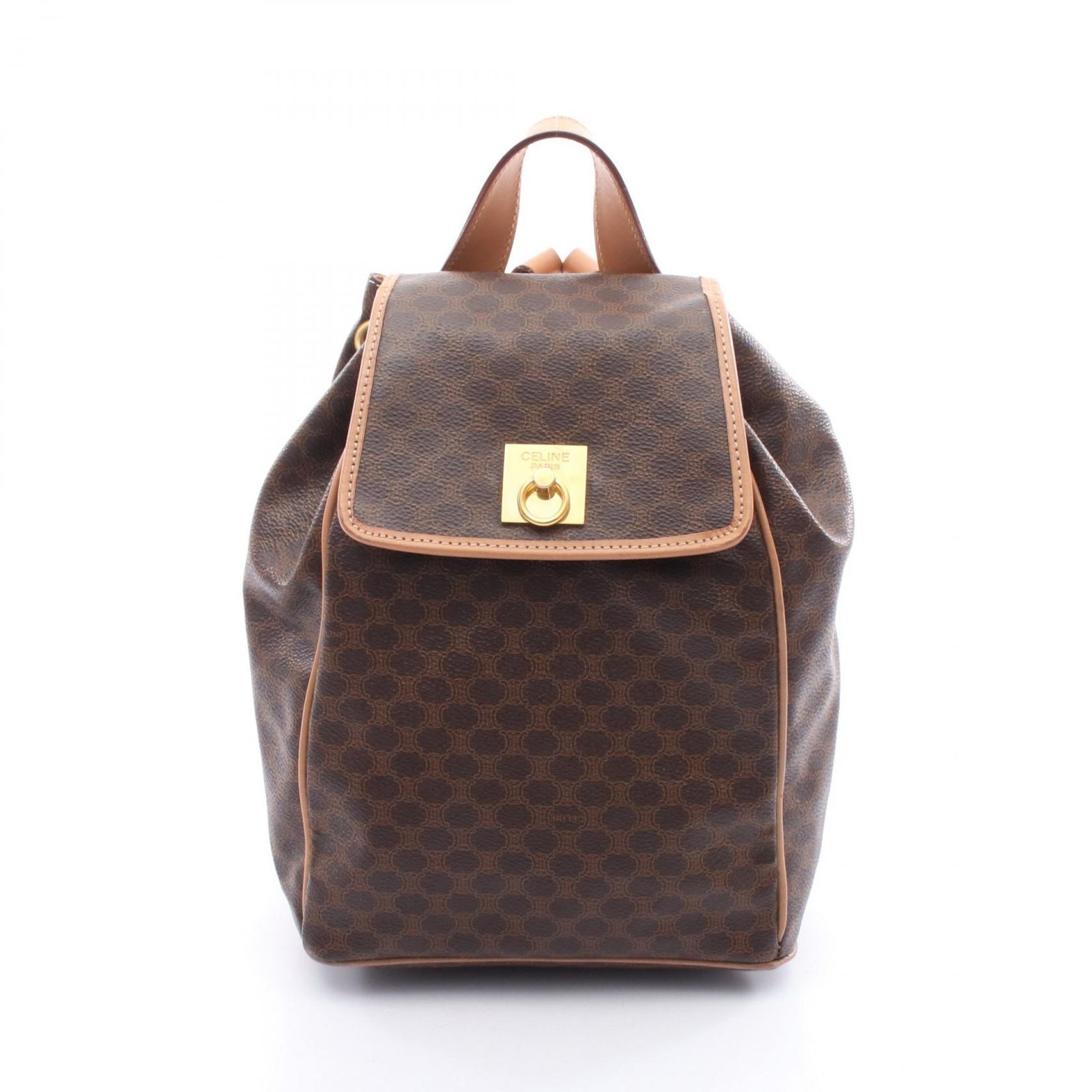 CELINE ブラウンレザーバックパック　リュック セリーヌ CELINE リュックサック バックパック マカダム