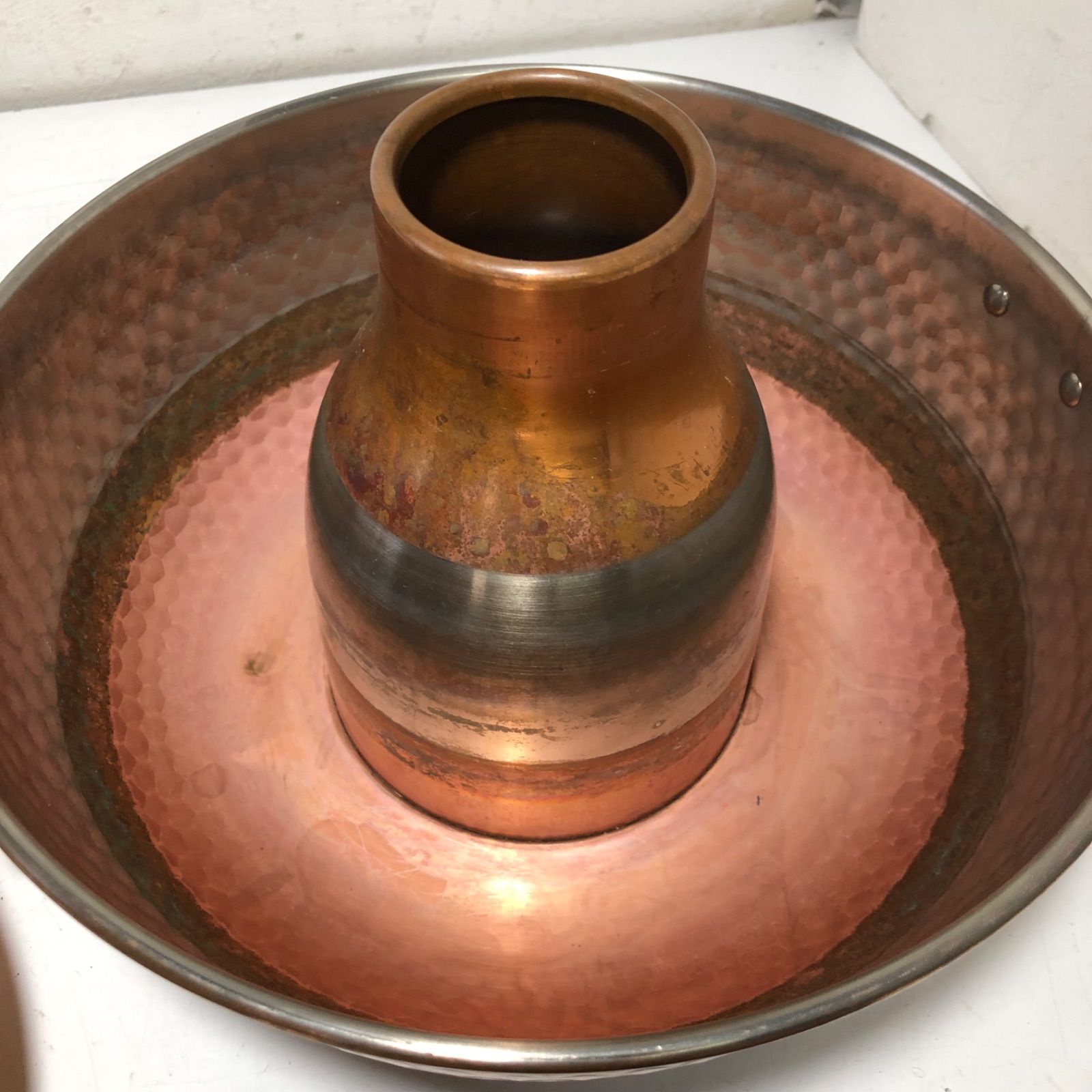 ☆COPPER 100 HOME WARE 銅製 鎚目入り しゃぶしゃぶ鍋 26cm 箱入り S