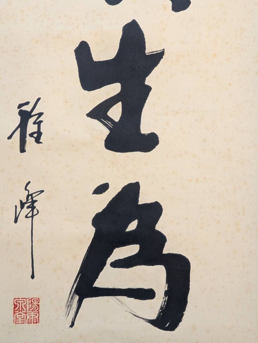 善海筆 肉筆画 【 守護龍之図 】 絹本彩色画 掛軸】大般若十 福王寺法