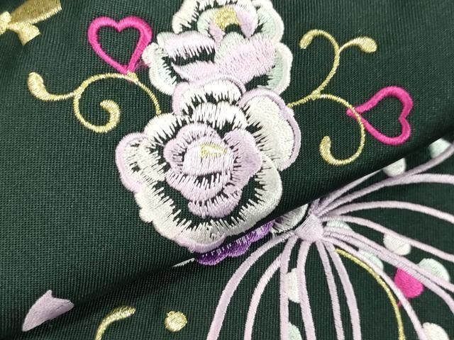 平和屋着物●女性　行灯袴　総刺繍　草花文　虫襖色　金銀糸　卒業式　洗える着物　未使用　DAAU0919tw 平和屋着物○女性 行灯袴 総刺繍 草花文 虫襖色 金銀糸 卒業式 洗える
