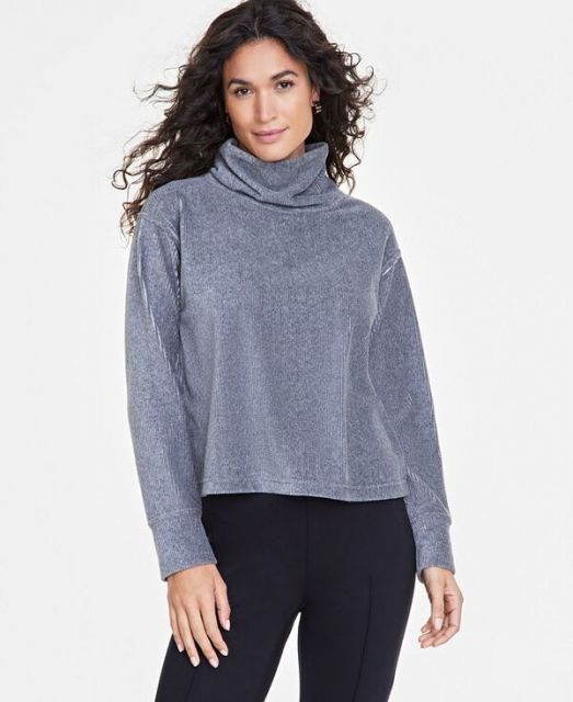 プラナ Prana Foundation Rib Turtleneck レディース シャツ トップス Heather Grey 送料無料】 On 34th レディース シャツ トップス Women's Ribbed