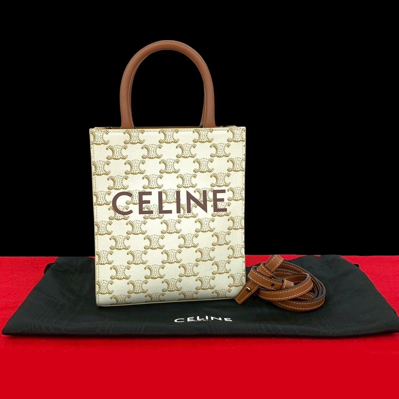未使用保管品 CELINE セリーヌ ミニ バーティカル トリオンフ 