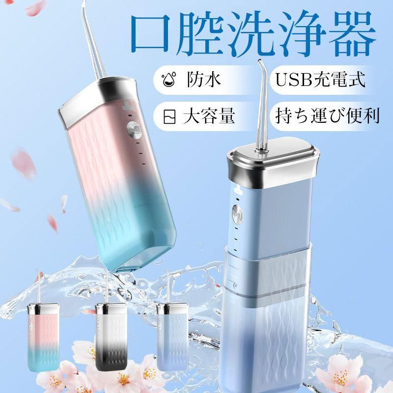 口腔洗浄器 替えノズル付 歯垢除去 usb充電式 電動 超音波 ジェットウォッシャー ウォーターフロス 口腔ケア 歯ブラシ 大容量 防水 持ち運び便利